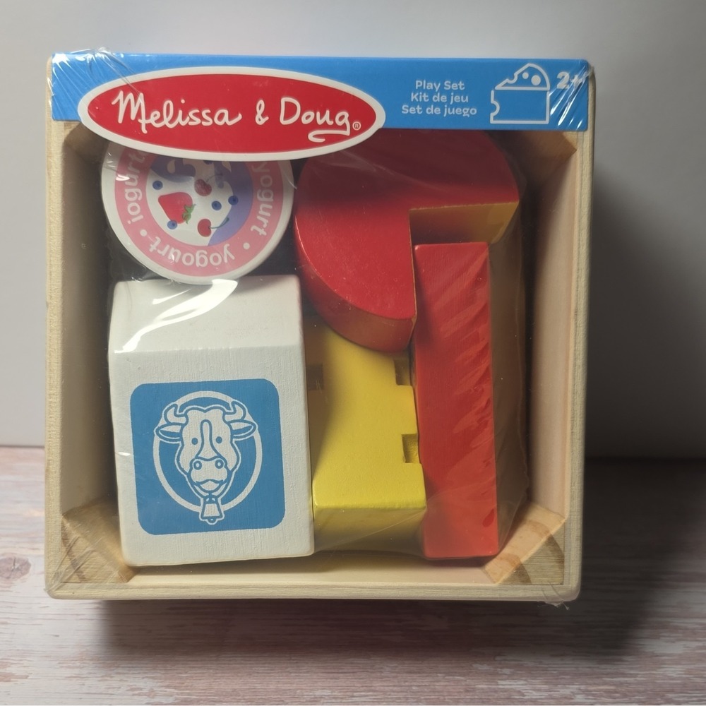 Melissa & Doug Food Groups Dairy Wooden Play Food Set, Age 2+ Years